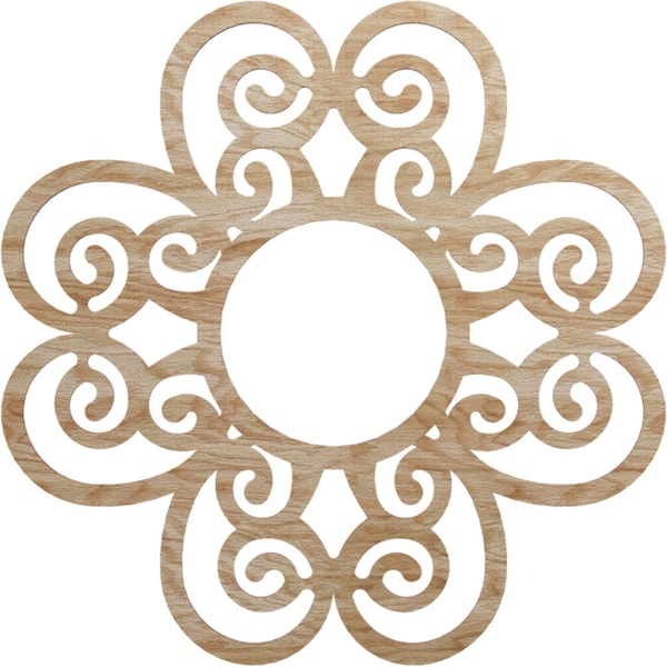 Ekena Millwork Cohen Wood Fretwork Pierced Ceiling Medallion, Red Oak, 30"OD x 10 1/4"ID x 3/8"T CMWP30X30X0375CORO - main